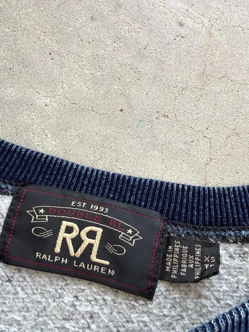 Vintage RRL Ralph Lauren US-RL Military Eagle Gray Crewneck Sweatshirt